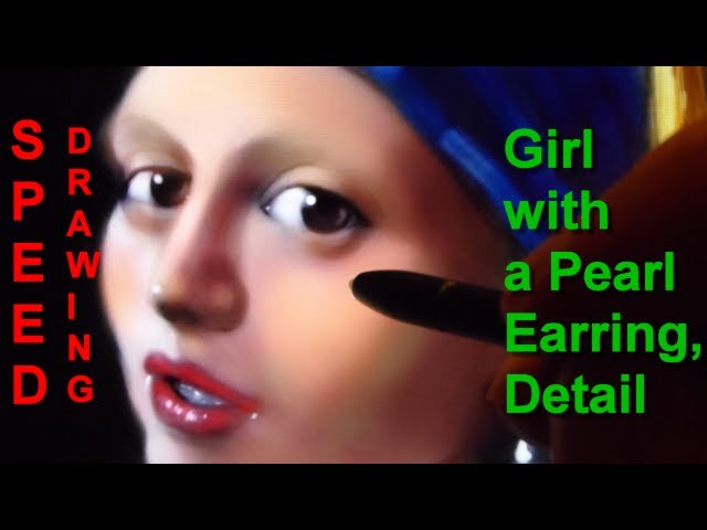 Drawing a Portrait on Mobile Phone - Paint girl with a pear earring - Time Lapse