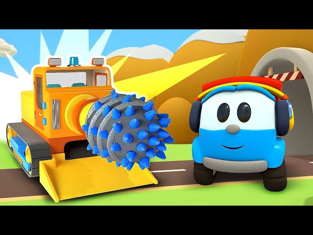 Leo the Truck builds a boring machine. Car cartoons for kids. Leo the Truck new episodes about cars.