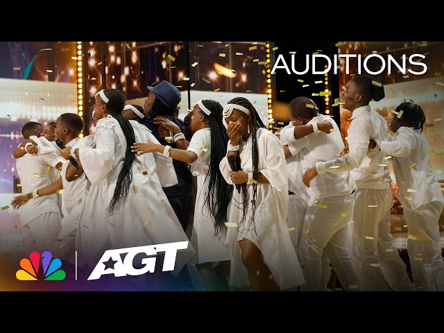 Mzansi Youth Choir reacts to their GOLDEN BUZZER moment! | AGT 2023