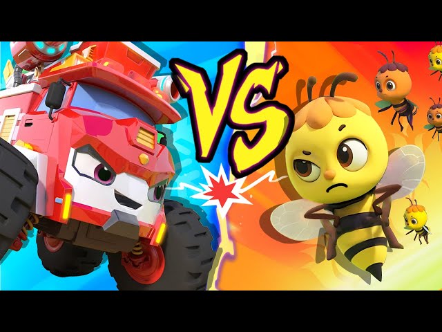 Fire Truck VS Bumblebee | Buzz Buzz | Monster Truck | Kids Songs | Kids Cartoon | BabyBus