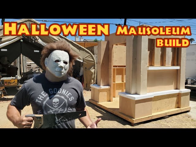 Making a Halloween Mausoleum - Haunted Cemetery Crypt Build