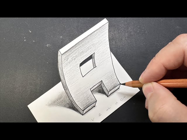 How To Draw A 3d Letter A - Trick Art Optical Illusion