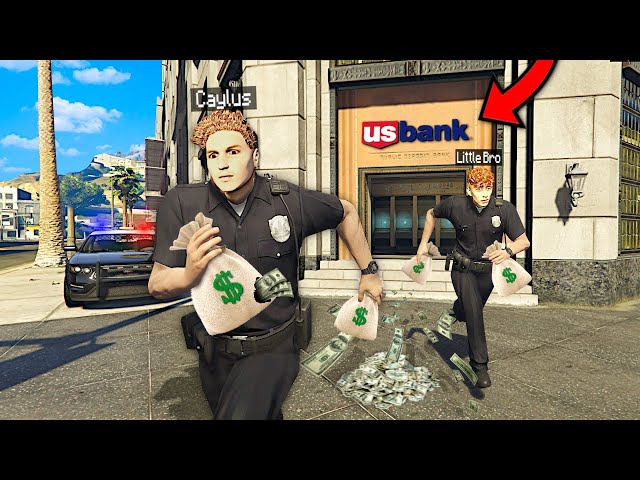 Robbing MEGA BANK As FAKE COPS In GTA 5 RP..