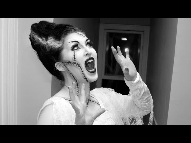 Bride of Frankenstein Black and White Makeup AND Hair Tutorial