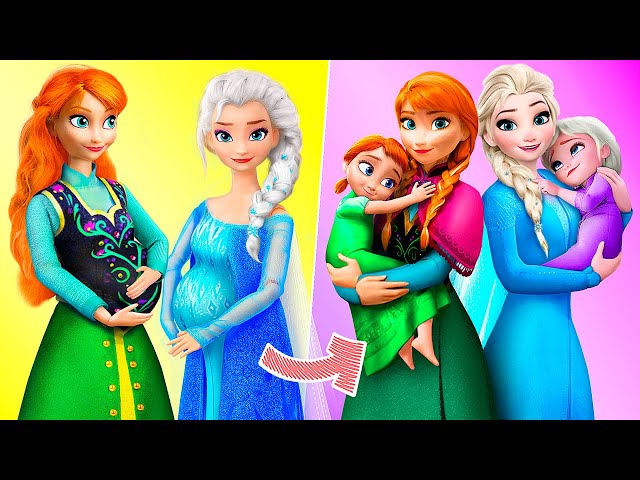 Elsa and Anna with Their Babies! 32 Frozen DIYs for Dolls