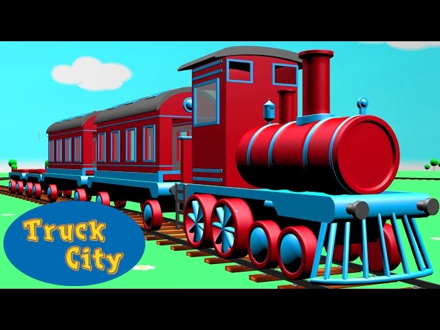 Train & the locomotive engine around Truck City | Construction game Cartoon for children
