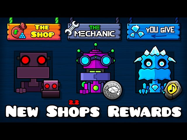 All New Shops Rewards | Geometry dash 2.2