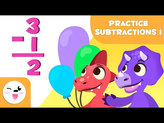 Subtraction exercises for kids - Learn to subtract with Dino and Saury - Mathematics for kids