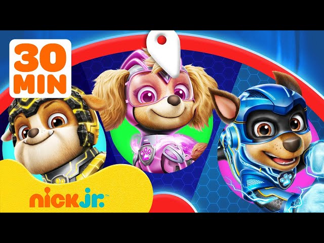 PAW Patrol Mighty Pups Spin the Wheel! w/ Rubble, Chase & Skye | Games For Kids | Nick Jr.