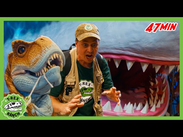 GIANT MEGALADON SHARK and BABY DINOSAUR | T-Rex Ranch Dinosaur Videos
