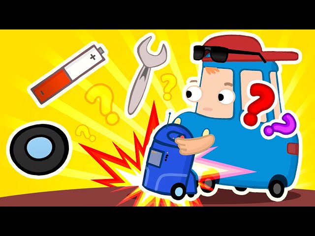 Broomy and Wroomy pretend to play SPIES! Learn trucks & vehicles for kids. NEW cartoons for kids.
