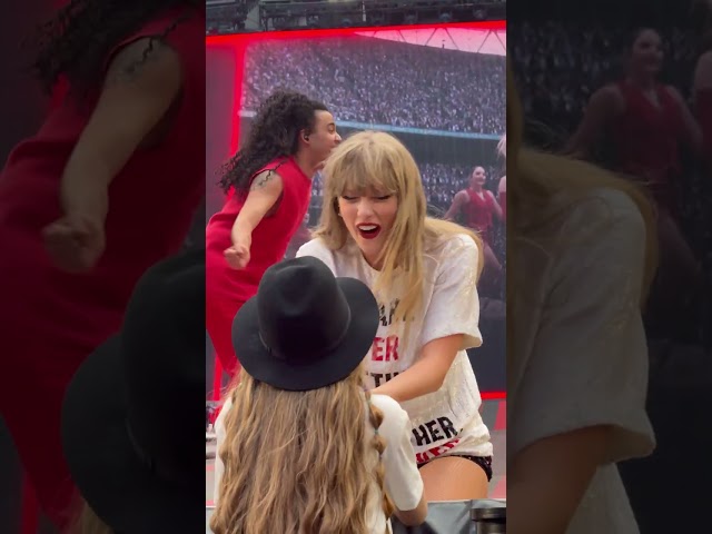 Taylor Swift Gifts '22' Hat to Lucky Fan at London Show