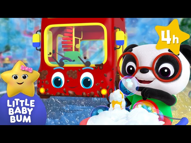 This is The Way We Wash the Bus ⭐ Four Hours of Nursery Rhymes by LittleBabyBum