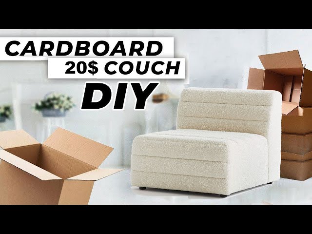 DIY CARDBOARD 20$ COUCH // HOW TO MAKE A SOFA OUT OF CARDBOARD ASMR