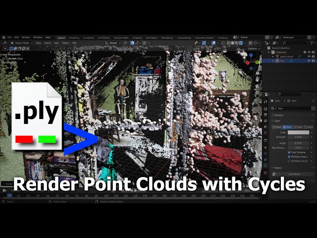 Render Point Clouds in Blender with Cycles (.ply)