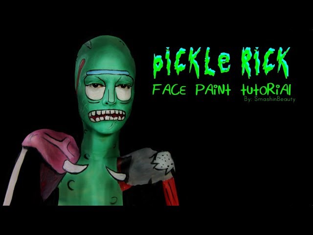 Pickle Rick RICK AND MORTY Face Paint Tutorial Halloween Makeup 2019 SmashinBeauty