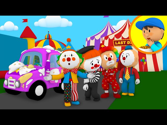 The Clown Car is Covered in Pie! | Cartoon for Kids