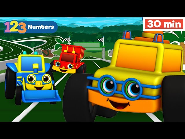 Learn numbers for kids with 123 Race | Numbers Song | Counting 1 to 10 | Vehicles & Games for Kids