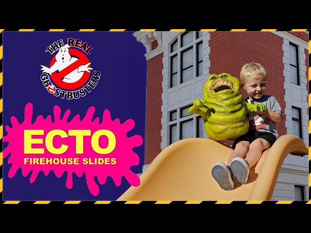 BIGGEST TOY PLAYSET! Real Ghostbusters Firehouse ECTO SLIDES (Pt.2)