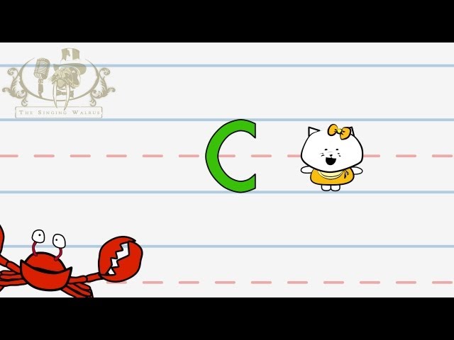 Write the letter C | Alphabet Writing lesson for children | The Singing Walrus