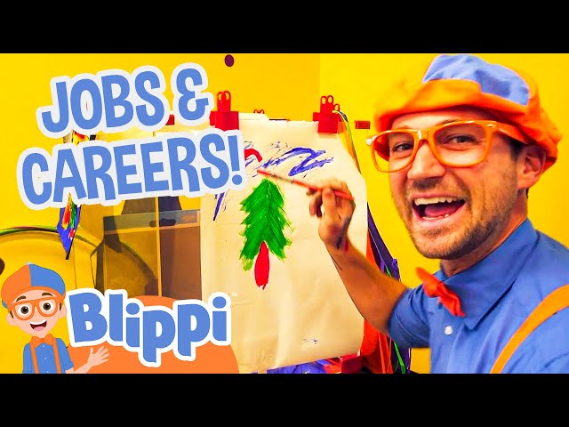 Blippi Learns about Jobs and Careers at Whiz Kids Playland! | Blippi Toys