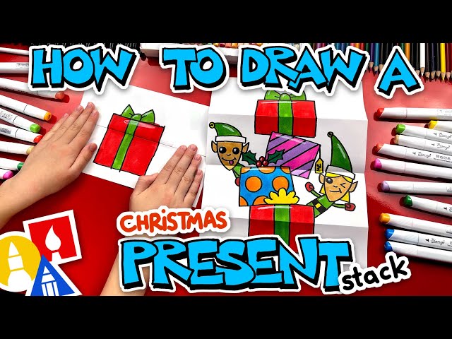 How To Draw A Funny Present Stack - Folding Surprise