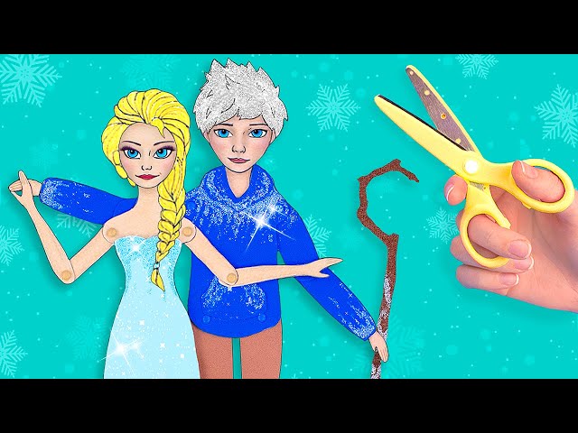 15 DIY Frozen Paper Dolls Hacks and Crafts / Elsa and Jack Frost Story