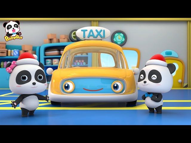 Drive Taxi to Pick up Santa Claus | Baby Panda Taxi Driver | Christmas Song | BabyBus
