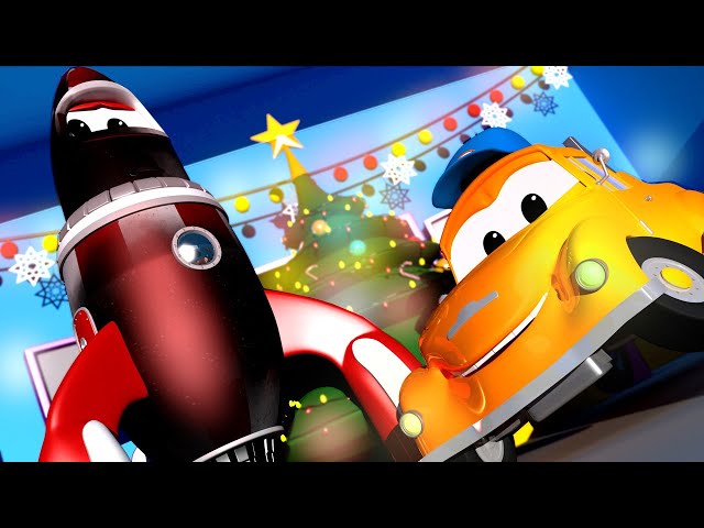 Kids Car Wash -  Rocky the ROCKET Wanted to Spot SANTA Claus - Cars videos for kids