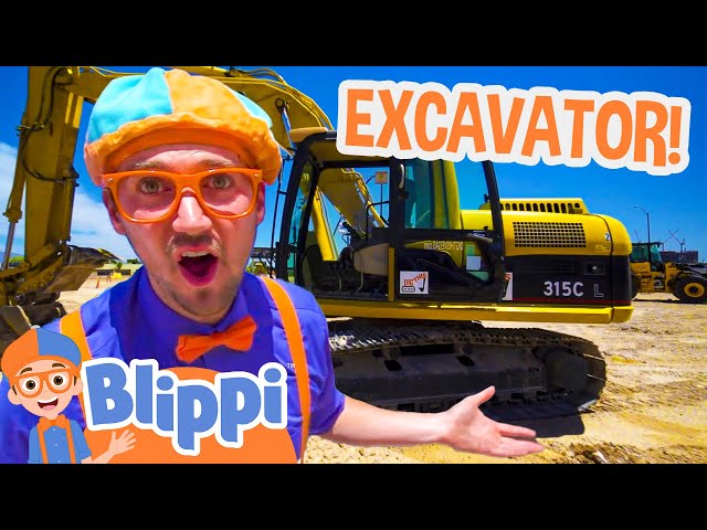 Blippi Drives a GIANT Excavator in a Construction Site! | Blippi Full Episodes