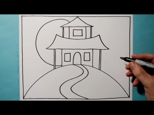 Cool Haunted House Pattern / 3D Line Illusion Drawing / Daily Art Therapy / Day 0147