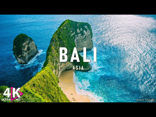 FLYING OVER BALI - Amazing Beautiful Nature Scenery & Relaxing Music  4K Video Ultra HD