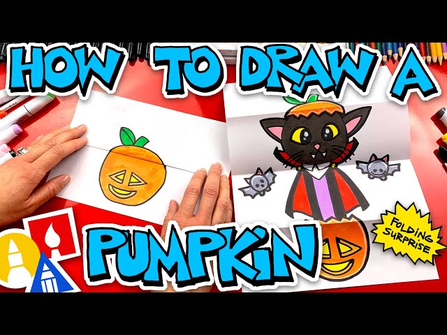 How To Draw A Pumpkin Vampire Kitten Folding Surprise