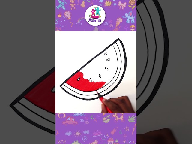 Learn How To Draw A Juicy Watermelon! #howto #drawing #kidsvideo #cartoon #diy