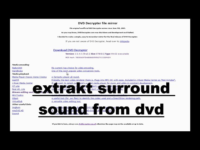 extract surround sound from dvd
