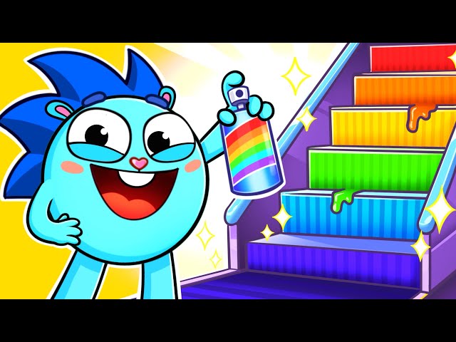 🌈 Magic Stairs Song 🌈 Funny Kids Songs 😻🐨🐰🦁 by Baby Zoo Karaoke