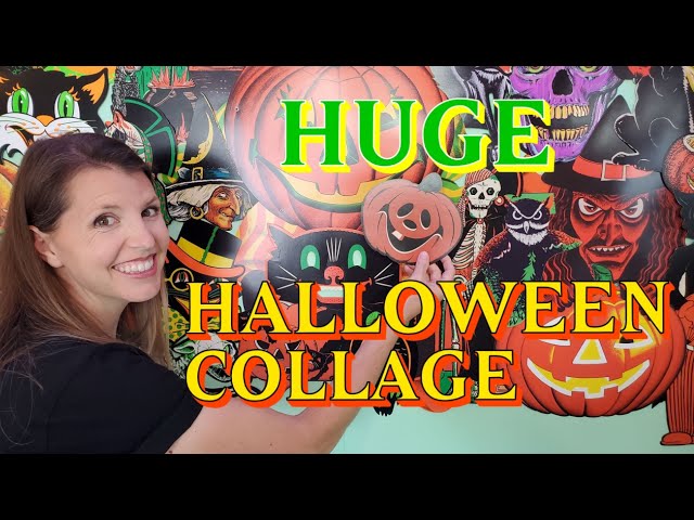 Making a HUGE Vintage Beistle Halloween Paper Die Cut Wall Collage