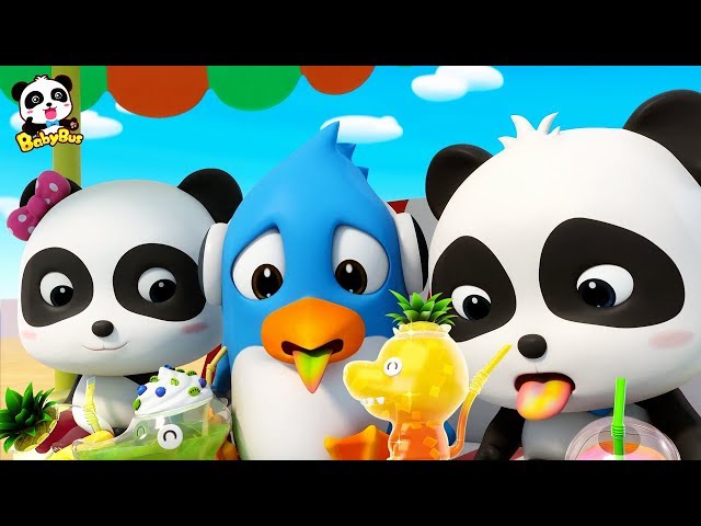 Baby Panda's Dinosaur Shaped Juice | Wonderful Fruit Juice Van | Nursery Rhymes| Kids Songs |BabyBus