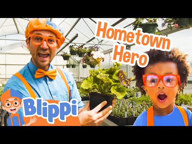 Meet Favor - Blippi's Hometown Hero! | Favor & Blippi Study Butterflies and Flowers! | Blippi Toys