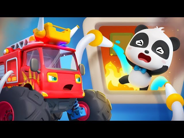 Fire Truck Rescue Team | Firefighter Song | Monster Truck | Nursery Rhymes | Kids Songs | BabyBus