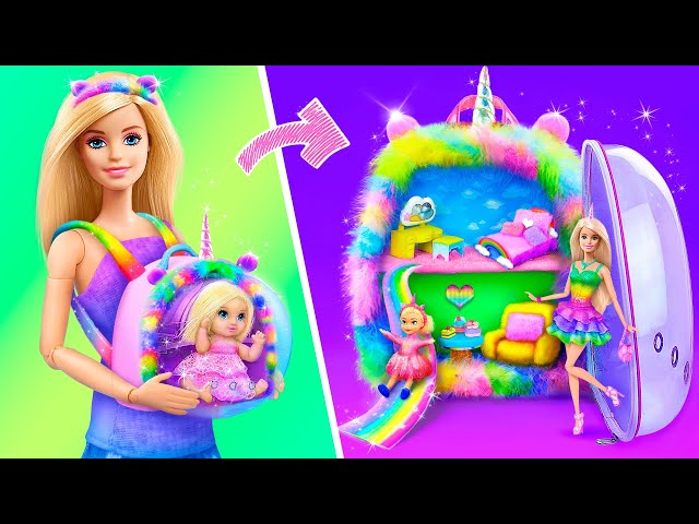 Rainbow Dollhouse in a Backpack / 30 LOL OMG DIYs