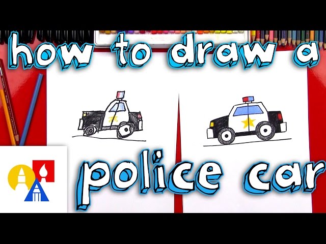 How To Draw A Cartoon Police Car