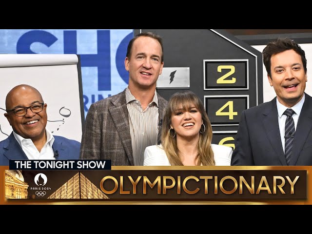 Olympictionary with Kelly Clarkson, Peyton Manning and Mike Tirico | The Tonight Show