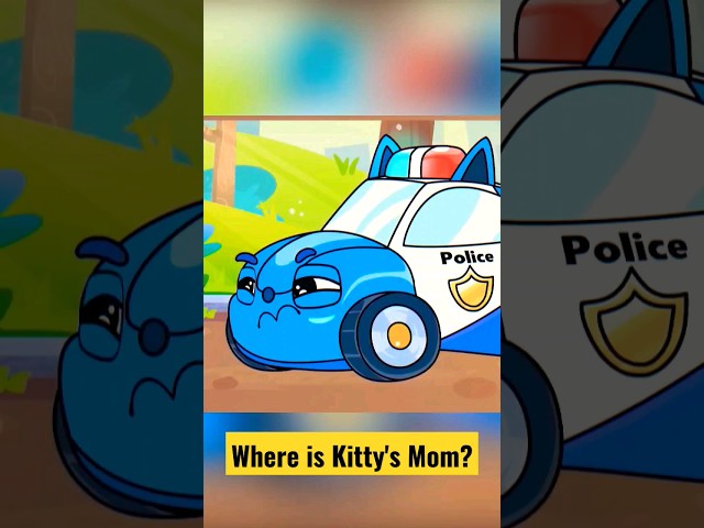 Police Officer is looking for Kitty's Mom #babycars #police #babysongs