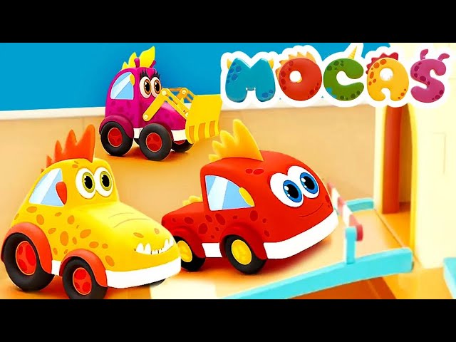 Sing with Mocas! Learn the time with the Clock song for kids. Monster Cars songs & nursery rhymes.