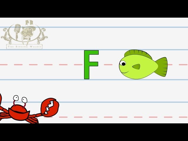 Write the letter F | Alphabet Writing lesson for children | The Singing Walrus
