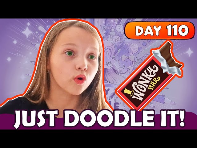 Wonka chocolate bar drawing, One Day One Doodle, day 110, How to doodle a Wonka chocolate bar
