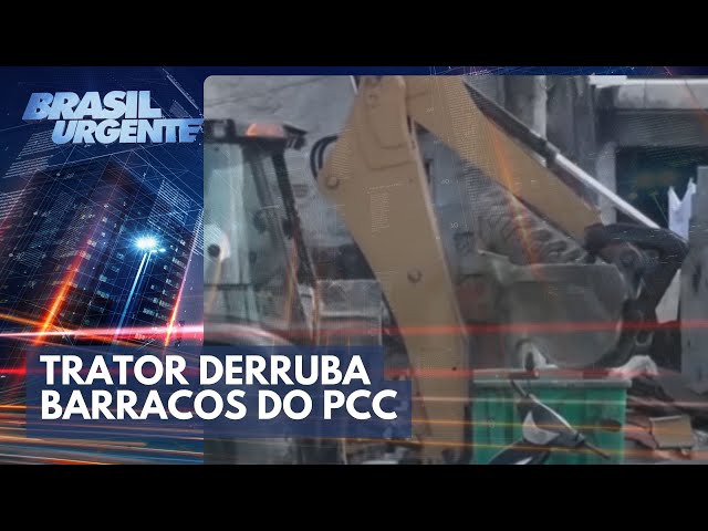 Guerra no litoral: trator derruba barracos do PCC | Brasil Urgente