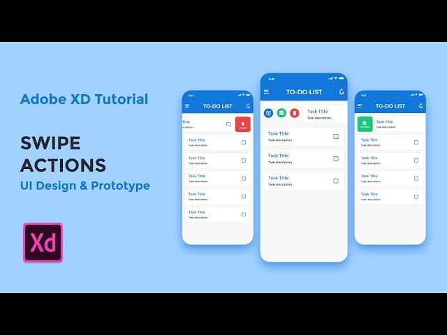 Swipe Actions - Adobe XD tutorial [2019]