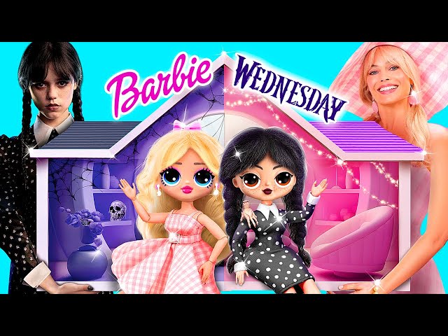 Barbie vs Wednesday: House Swap! 30 LOL DIYs